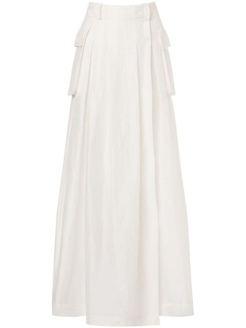 High-waist cargo skirt - White