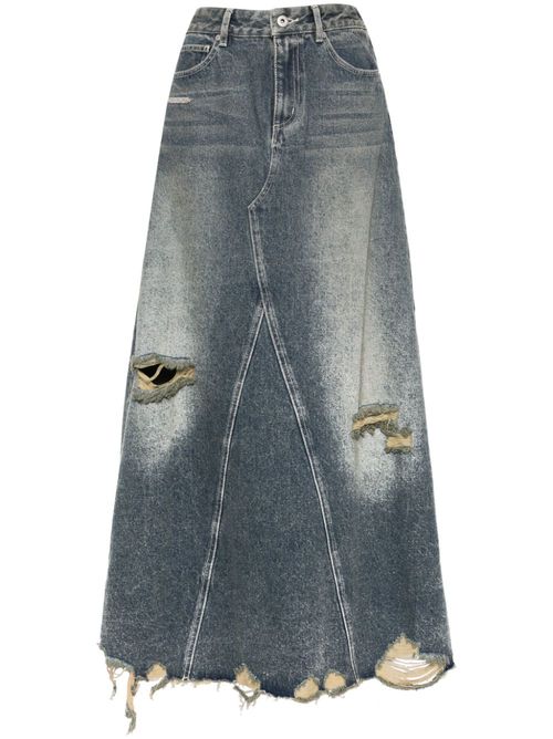 Distressed denim skirt - Blue
