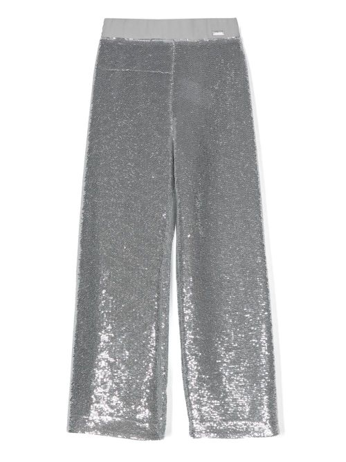 Sequin-embellished trousers - Silver