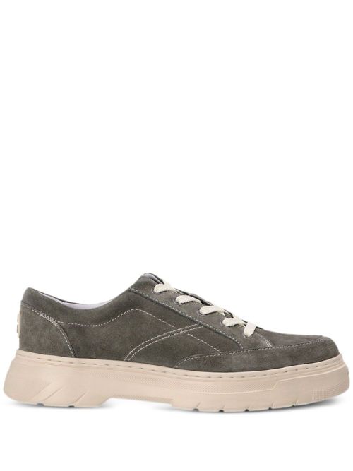 Urian contrast-stitching leather sneakers - Green