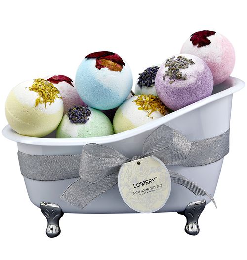 Bath Bombs Gift Set - 10 XL Bath Fizzies with Shea & Coco Butter