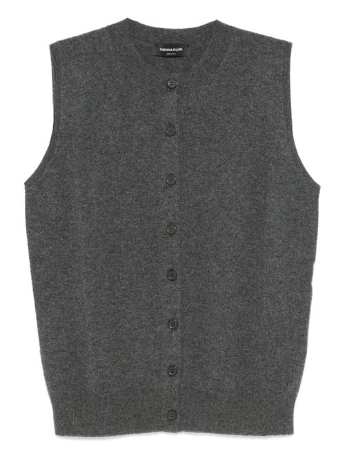 Merino Wool Blend Vest — Grey