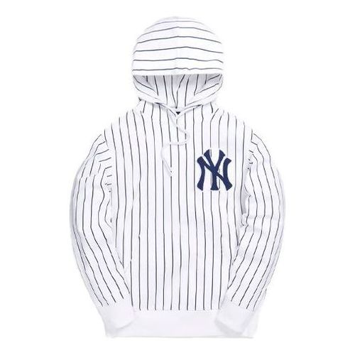 For Major League Baseball New York Yankees Striped Hoodie 'White'