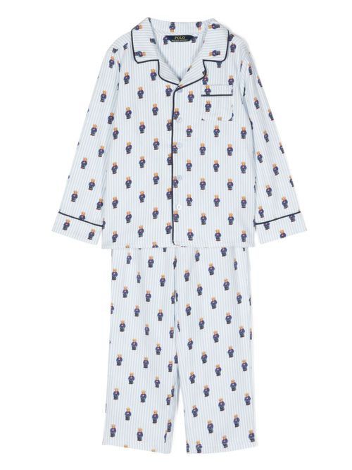 Polo Bear monogram-pattern pyjamas - White