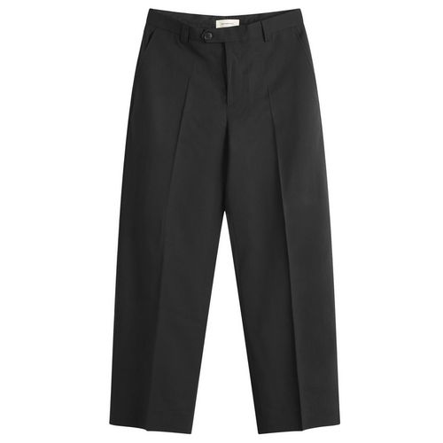 Men's Wool Study Trousers in Black Tropical Wool