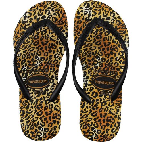 Havaianas Slim Leopard Womens Brown Flip-Flop
