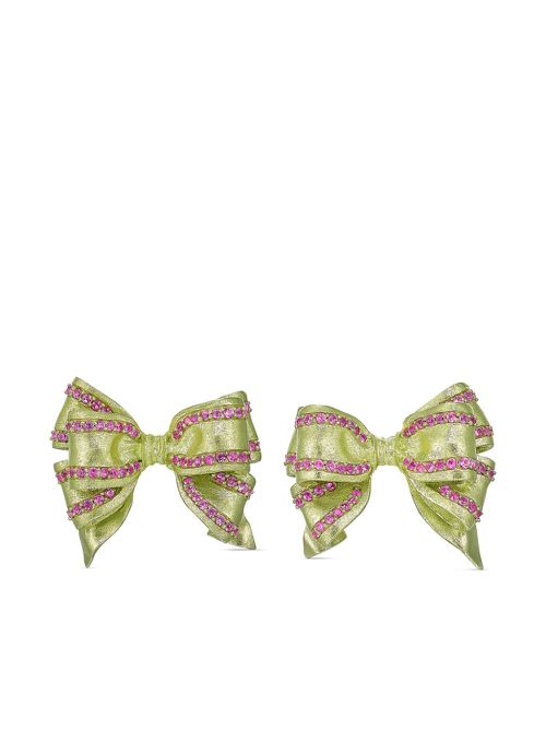 18kt gold Mini Bow Tie sapphire earrings - Green