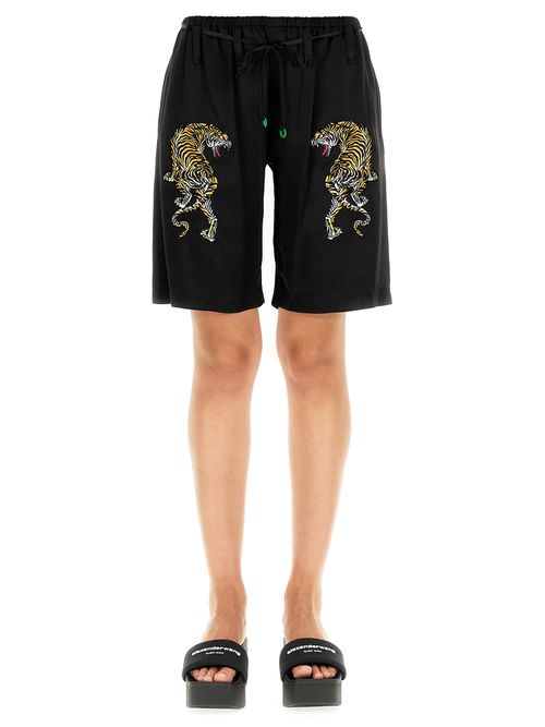 Silk Shorts With Embroidery