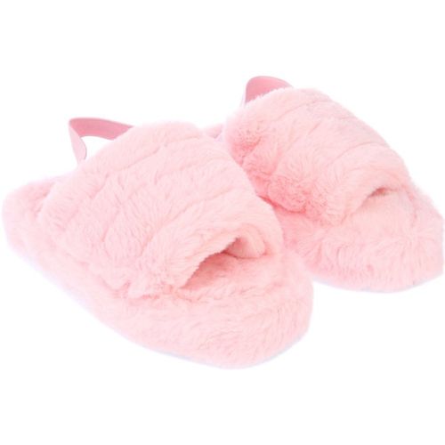 Original Penguin Girls Girl's Junior Fluffy Slipper in Pink Textile