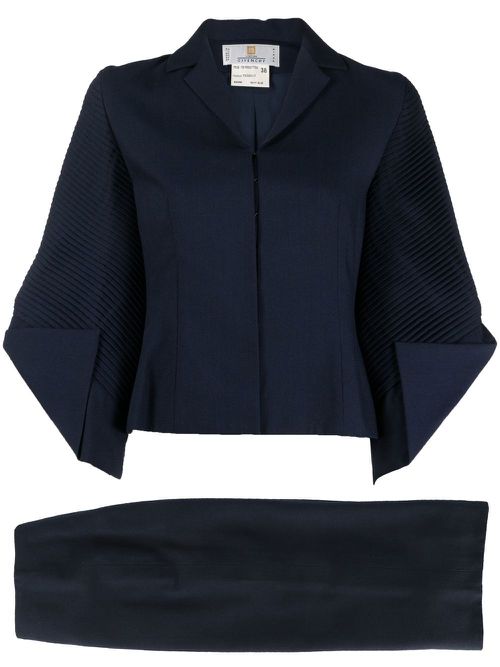 1990 two-piece skirt suit - Blue