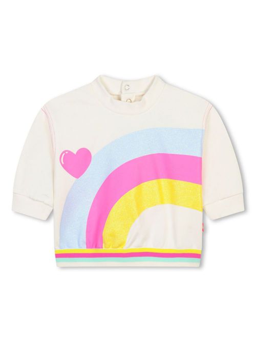 Rainbow-print cotton T-shirt - White