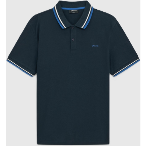 Pole with contrast lines man navy blue
