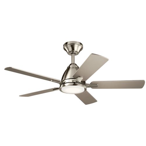 Arvada 44" Indoor Flush Mount Ceiling Fan in Brushed Stainless Stee