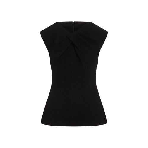 Draped Neck Sleeveless Satin Top