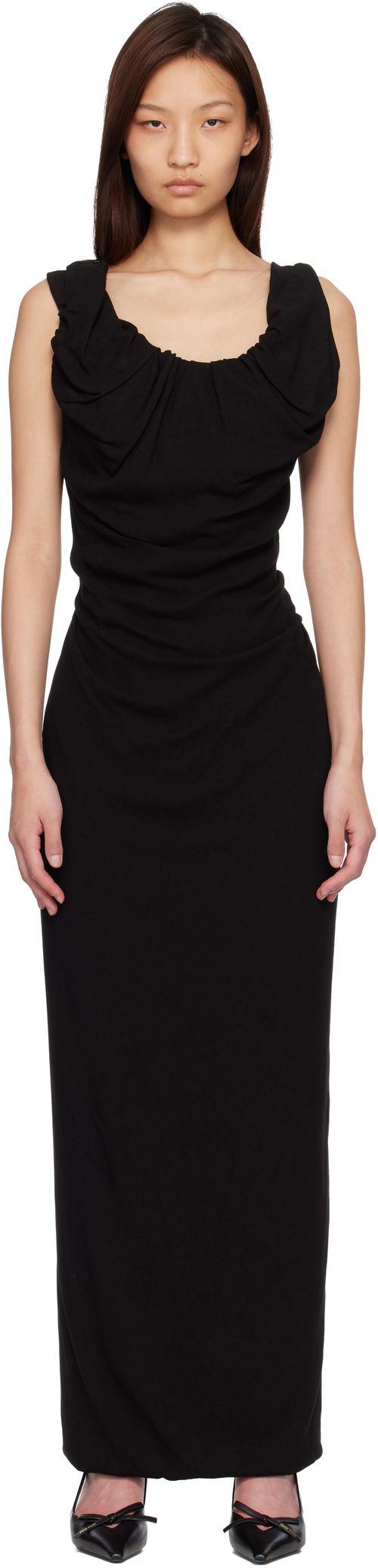 Black Long Ginnie Amber Maxi Dress