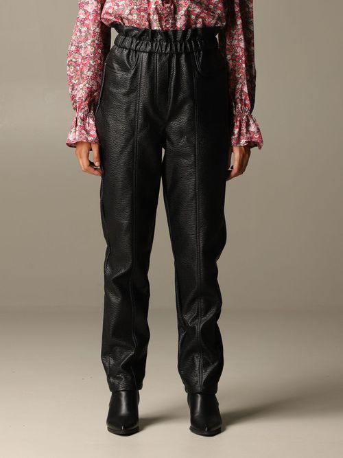 Trousers in synthetic leather