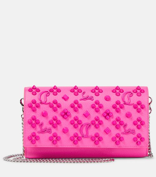 Christian Louboutin Paloma embellished leather wallet on chain
