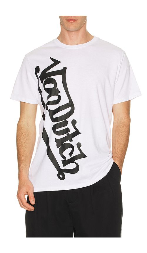 Von Dutch Vertical Logo Tee in White. M. Also in S, L, XL/1X