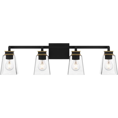 Matte Black Four Light Bath from the Almany Collection