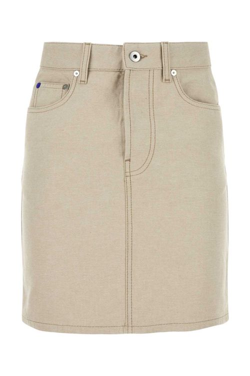 Sand denim mini skirt