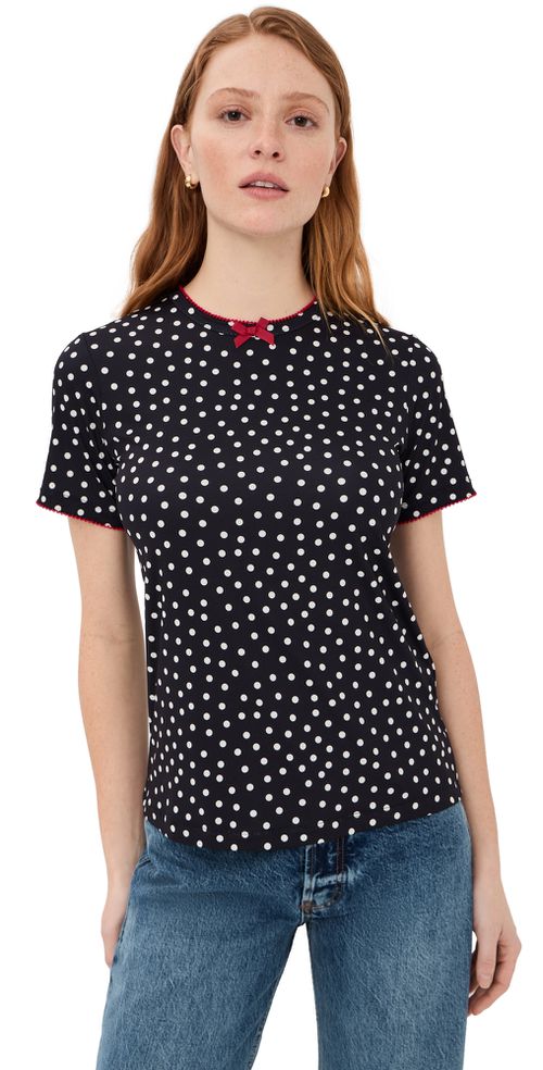 Polka-Dot T-Shirt Black/White Dots