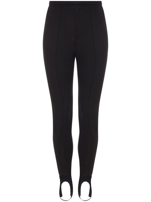 Raised-seam high-waist leggings - Black