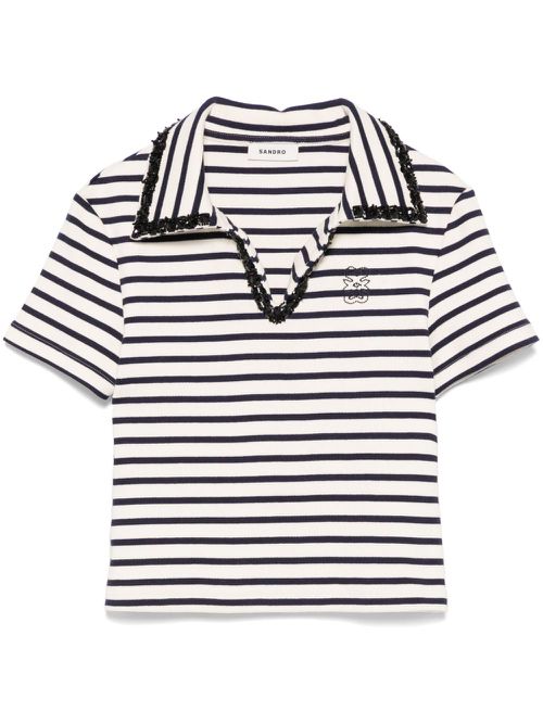 SANDRO striped polo shirt - Neutrals