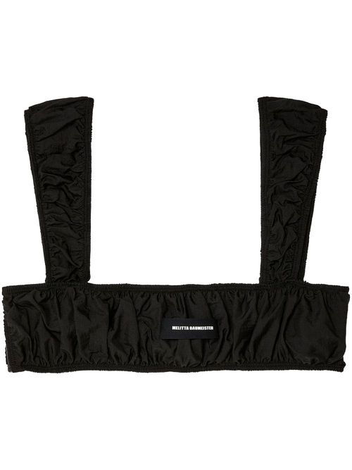 Ruched bra top - Black