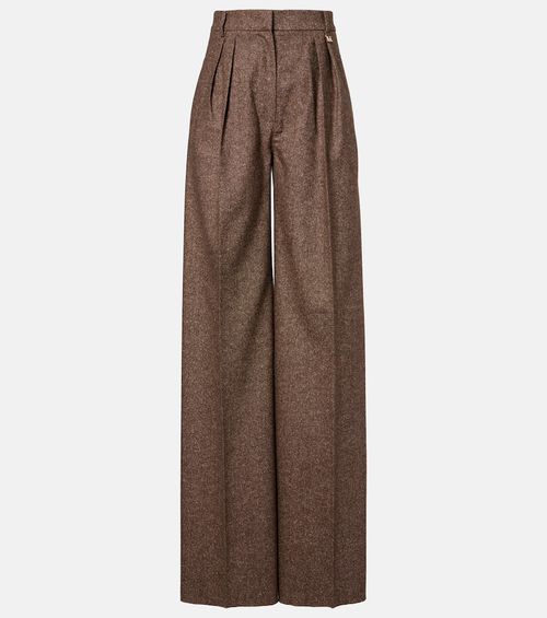 Brava wool and silk-blend wide-leg pants