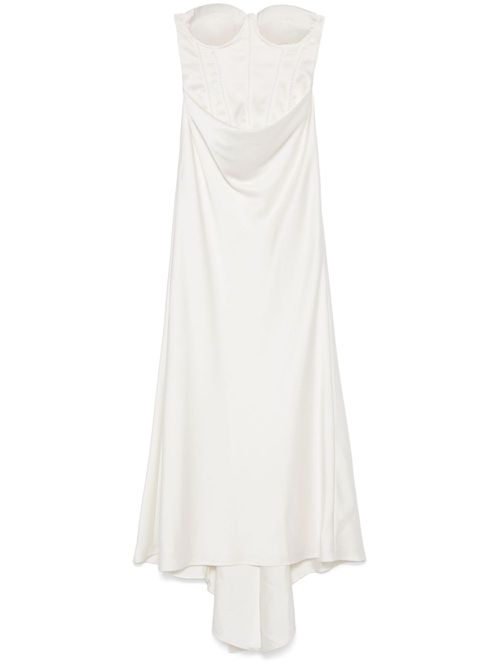 Satin pearl maxi dress - Neutrals