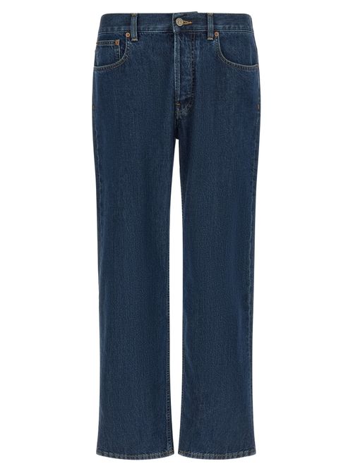 Cotton Straight-Leg Jeans — Blue