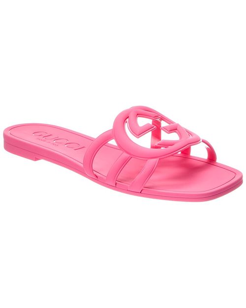 Interlocking G Leather Flat Sandal