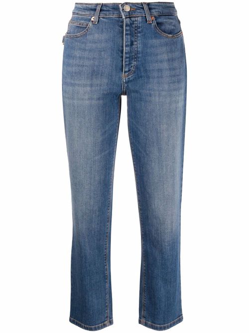 Cropped slim-fit jeans - Blue