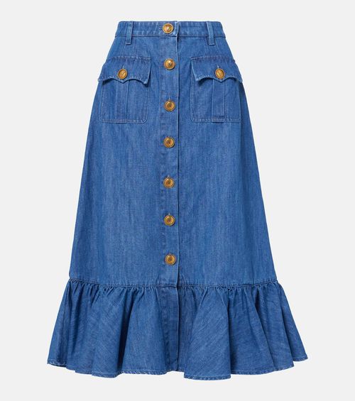 Denim midi skirt