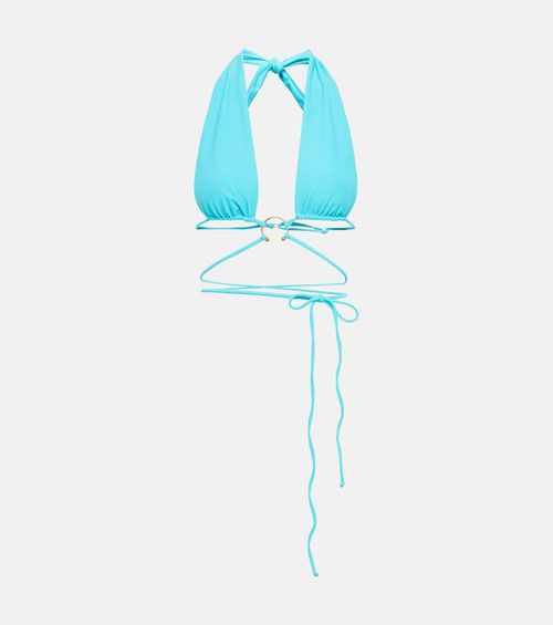 Pierced wrap bikini top