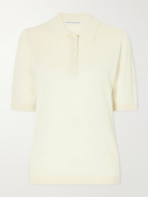 Ribbed Merino Wool And Silk-blend Polo Sweater