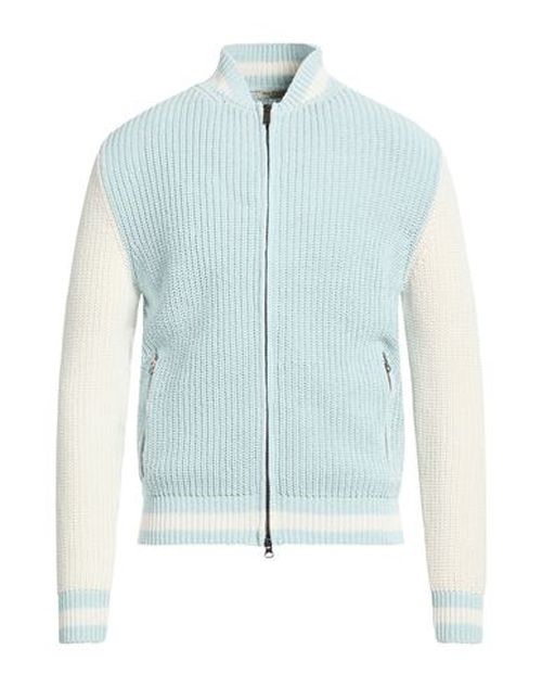 Man Cardigan Sky blue Size M Cotton, Polyamide