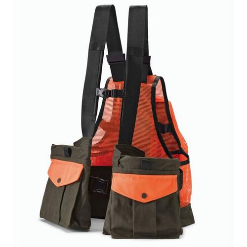 Men's Waxed Cotton Strap Hunting Vest Medium Olive Blaze