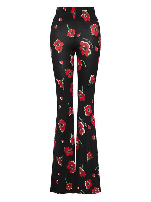 Floral-print trousers - Black