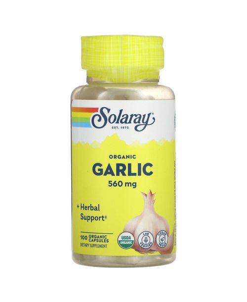 Organic Garlic 560 mg - 100 Organic Capsules - Assorted Pre-pack (See Table 9