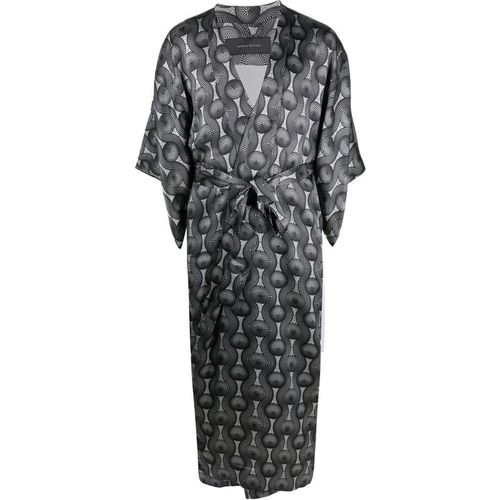 Ozwald Boateng Printed Silk Long Kimono