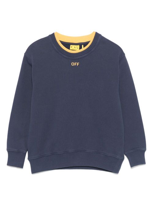 Layered-neck sweashirt - Blue