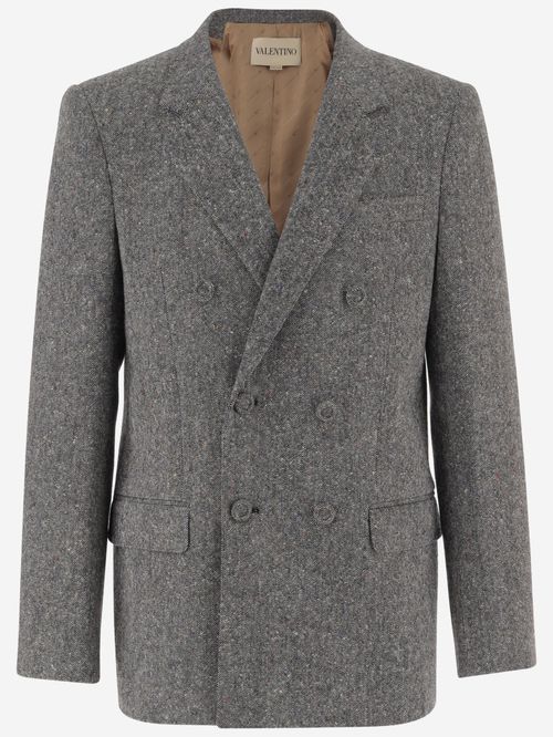 Grey Double-breasted Blazer