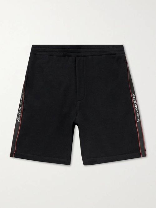 Logo tape track pants - Black