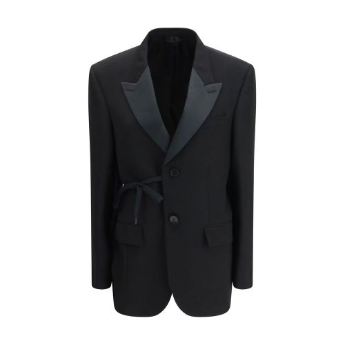 Wool Wrap Blazer — Black