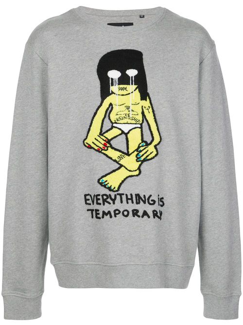 Temporary embroidered sweatshirt - Grey