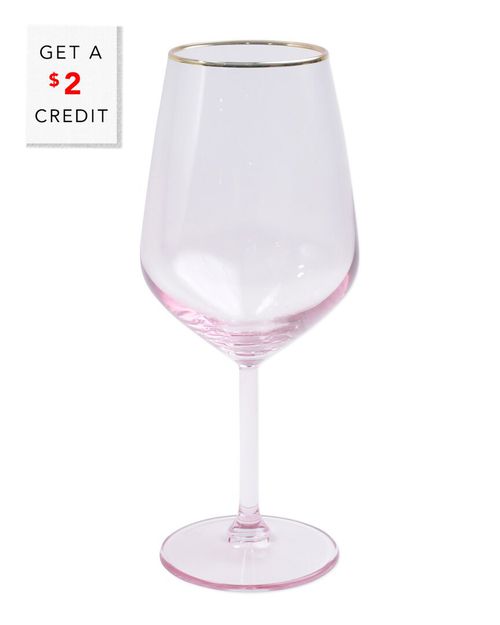 Viva By Rainbow Pink Wine Glass With $2 Credit