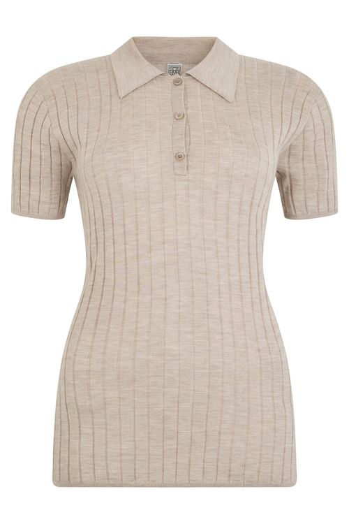 Totême Silk & Cashmere Ribbed Polo Sweater for Women