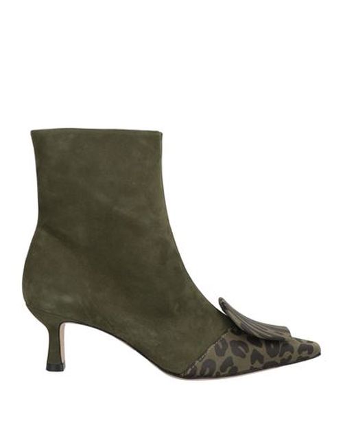 ) Woman Ankle boots Military green Size 9 Leather