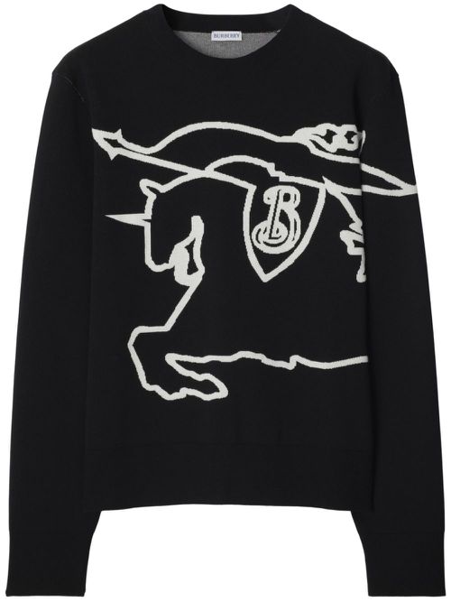 EKD-embroidered cotton sweatshirt - Black